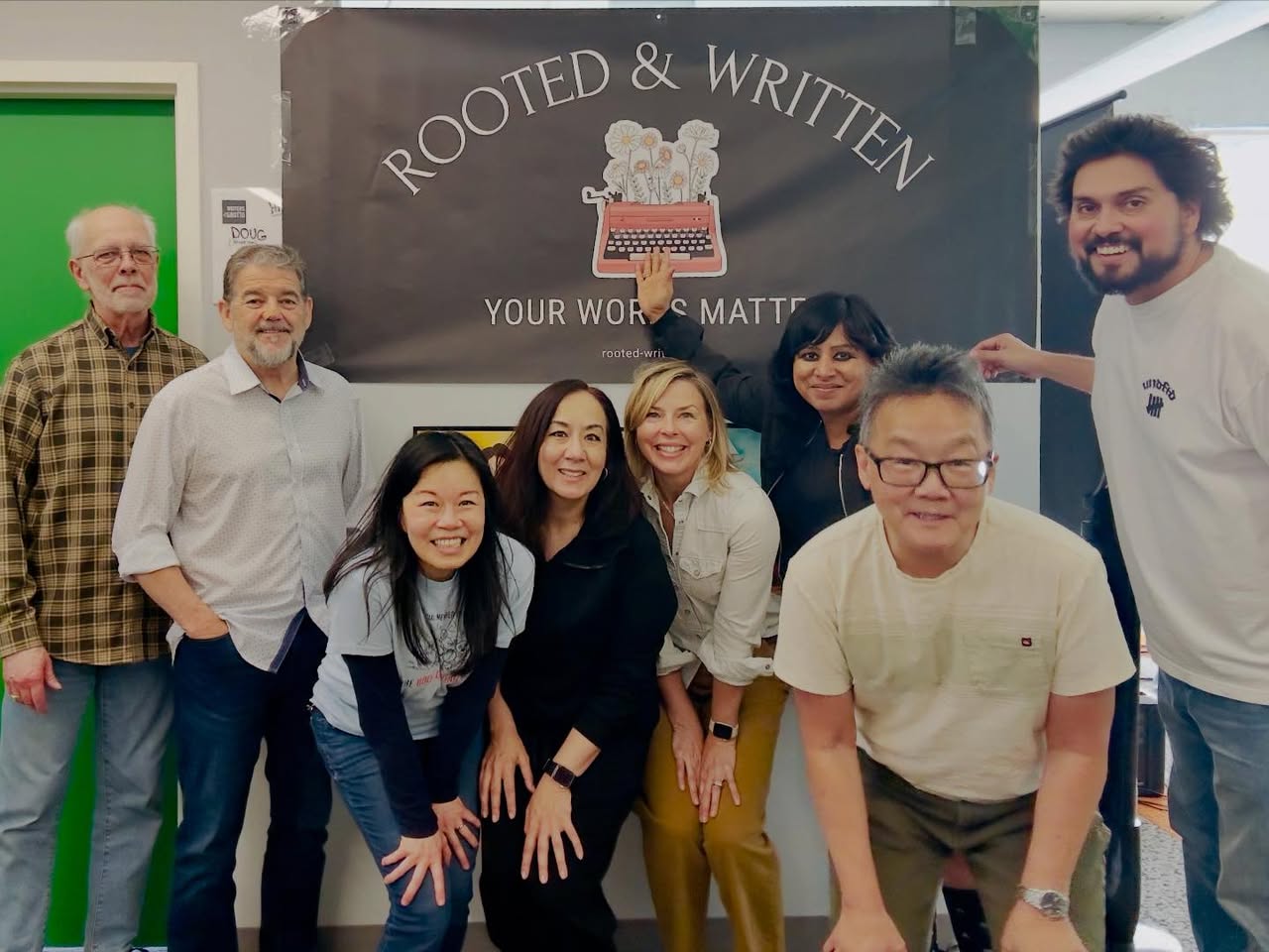Sabina with fellow writers at a Rooted & Written event